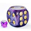 Solid Acrylic 40MM Jumbo DND Dice 6 Sided with Pips, Large Pearl and Moonstone Colored D6 Dice, Big Playing Dice Party Dice